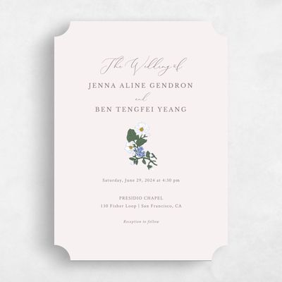 Purple Ticket Wedding Invitation - Brighton Classic