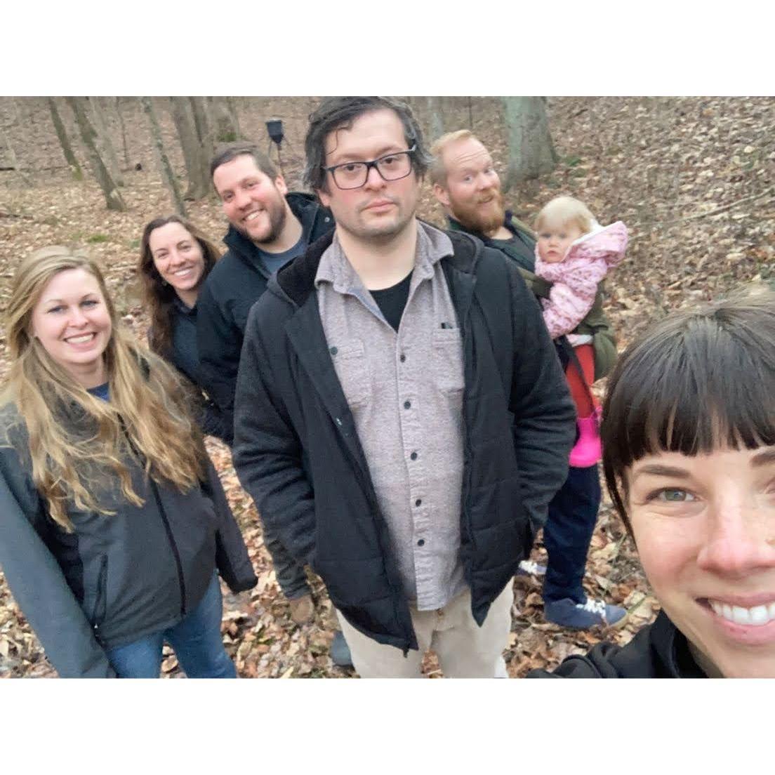 Of many group trips together, or "crew reunions," this was our first as a couple, to Hocking Hills, OH; February 2022.