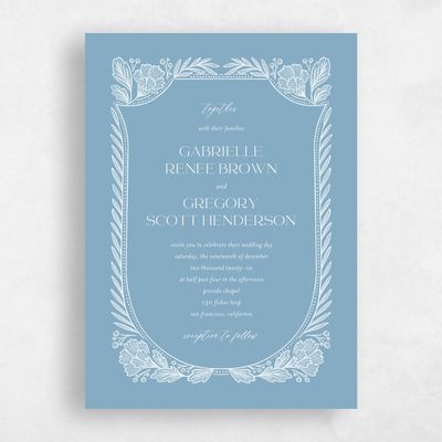 Blue Floral Wedding Invitation - Willowbrook Classic