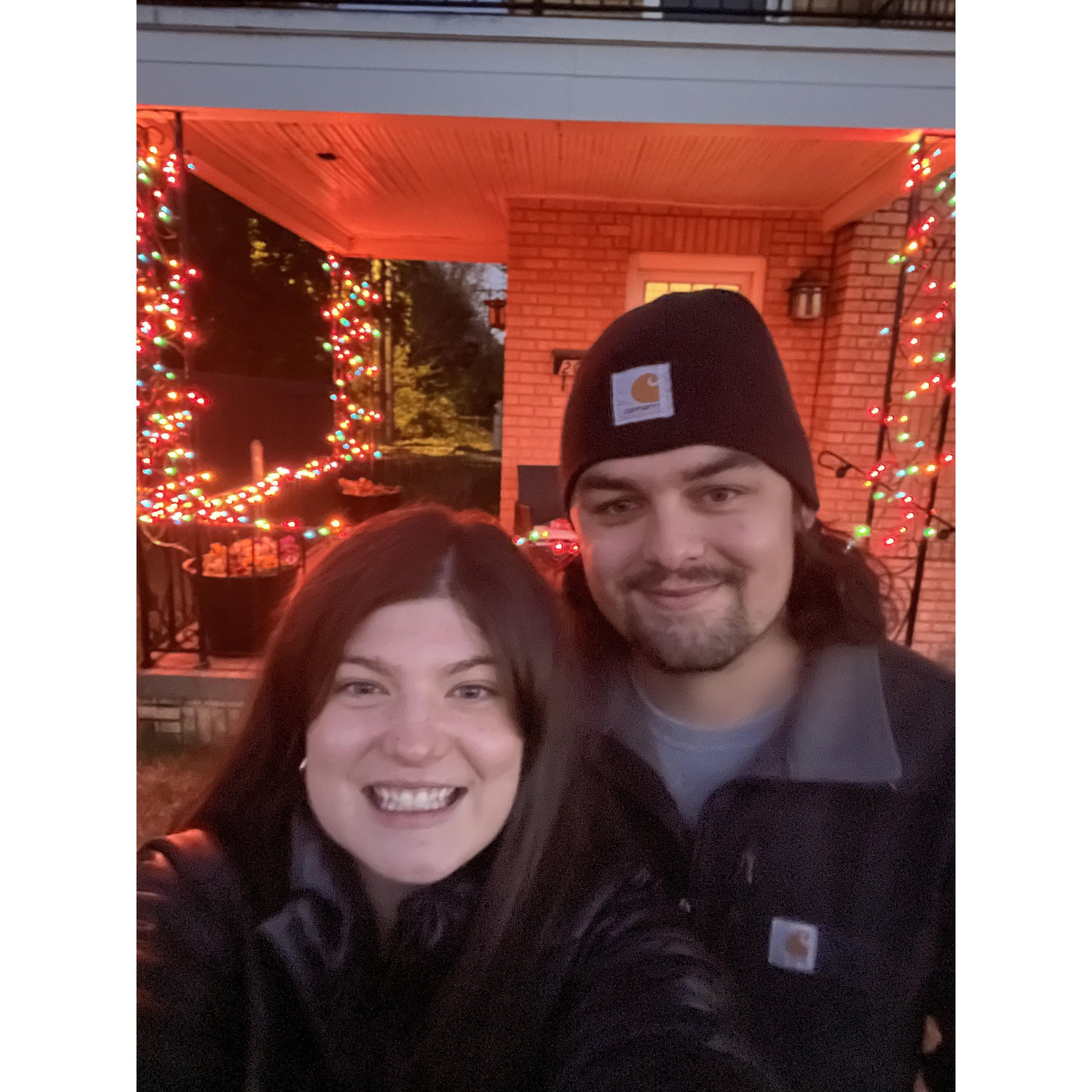 2023: First time putting up outdoor Christmas lights together!