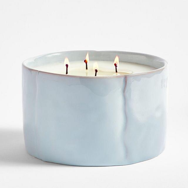 Textured Petal Candle, Large - Chambray