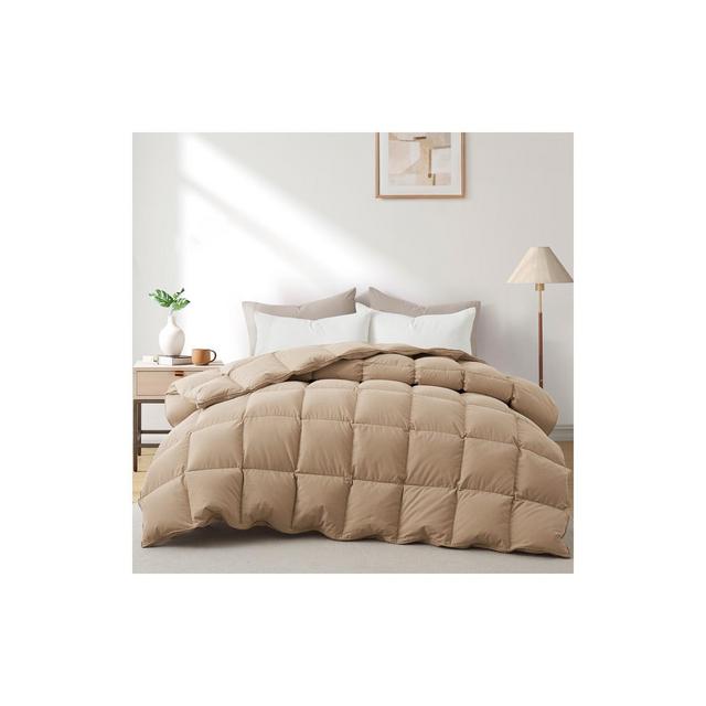 Peace Nest Ultra Soft All Season Down Comforter, Brown Gusset, King, 104x90"