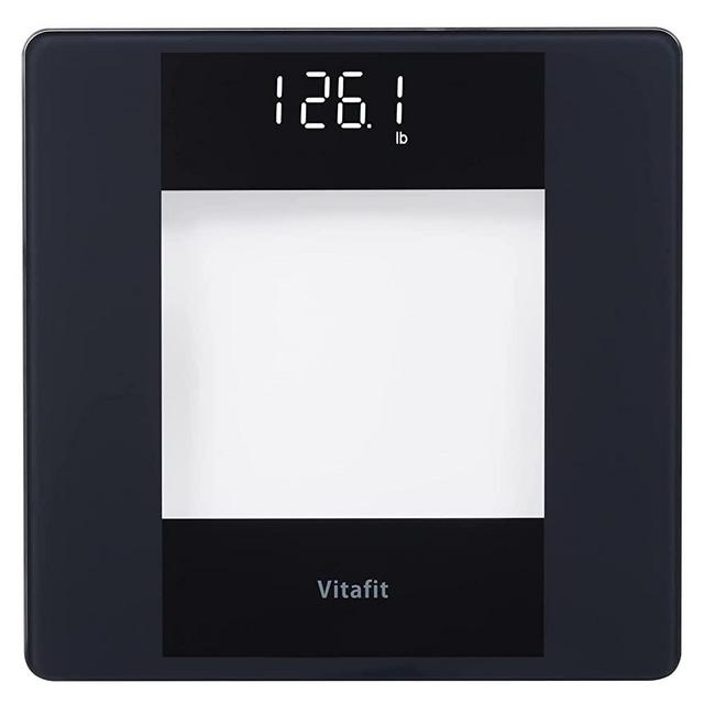 Vitafit Digital Body Weight Bathroom Scale, Dedicating to High Precision Technology for Weighing Over 20 Years, Crystal Clear LED and Step-On, Batteries Included, 400lb/180kg, Black