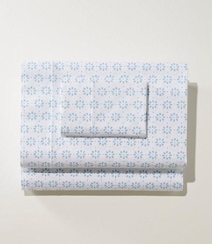 Sunwashed Percale Sheet Collection, Blue Mist Print, Full Size