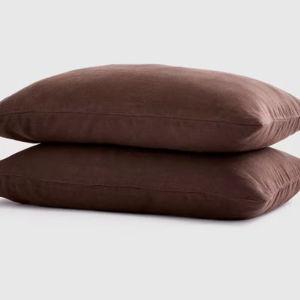 European Linen Pillowcase Set in Espresso