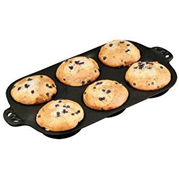 Lodge Cast Iron Cookware Muffin/Cornbread Pan, Pre-Seasoned