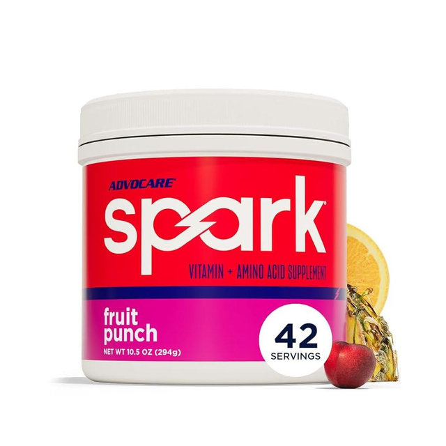 AdvoCare Spark - Energy Drink Mix - Vitamin & Amino Acid Supplement - Supports Energy & Focus - Portable Immune Support - Sugar-Free - Fruit Punch, (10.5 oz)