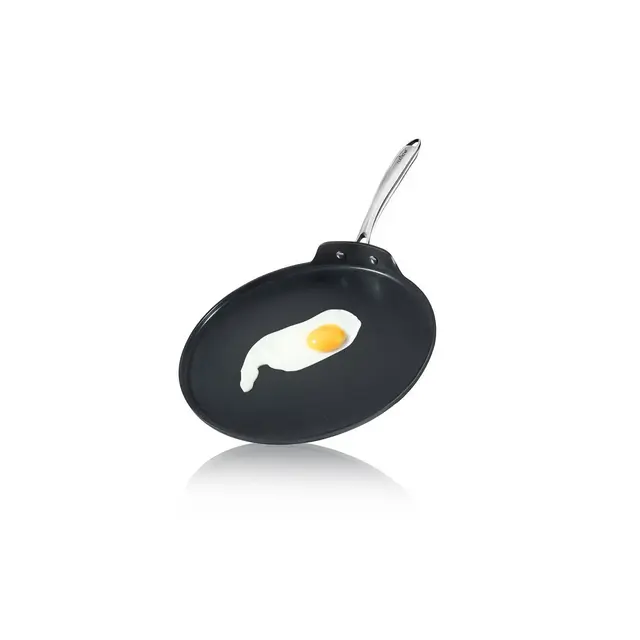 NutriChef 12" Nonstick Hard Anodized Crepe Pan, Griddle, Grill - NCHAC45