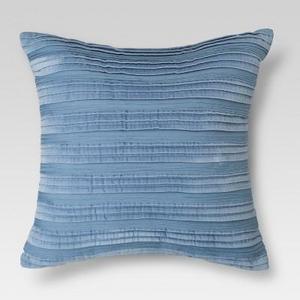 Pleated Textured Throw Pillow - Threshold™ (light blue, navy, or white)