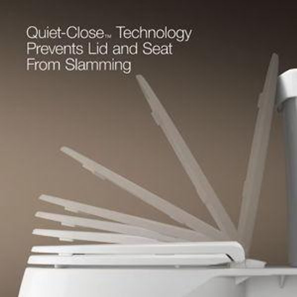 KOHLER Brevia Plastic White Elongated Soft Close Toilet Seat