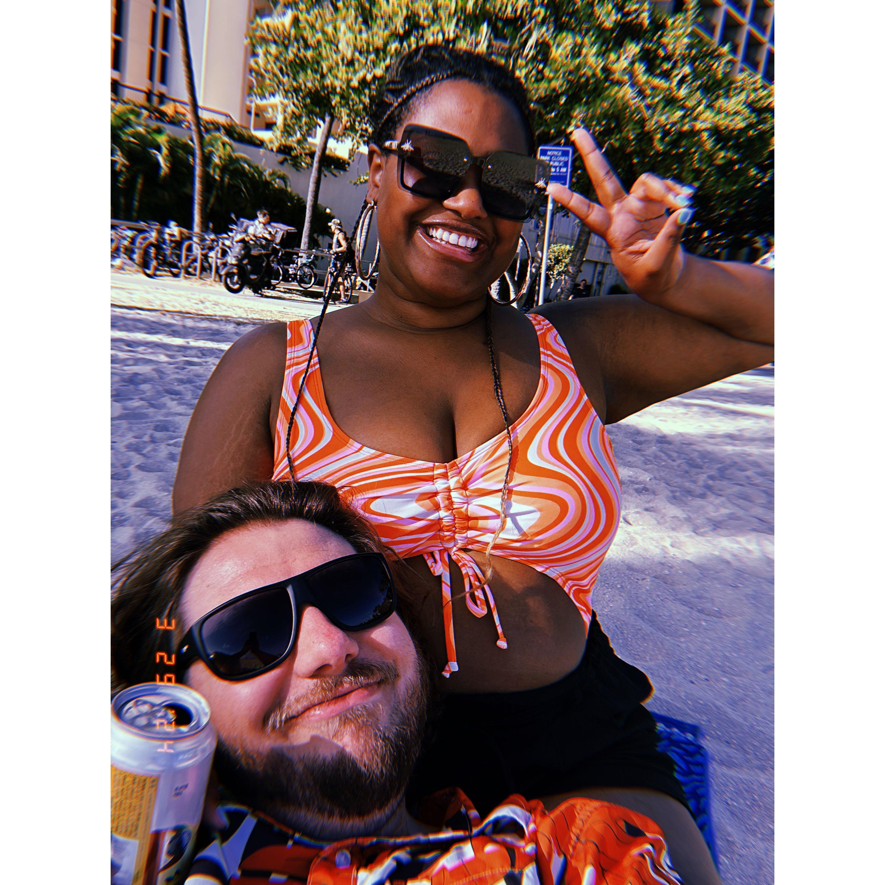 Us enjoying so rest and relaxation on Waikiki Beach 🌴