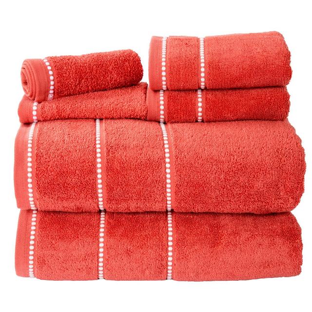 6pc Solid Bath Towel and Washcloth Set Brick - Yorkshire Home