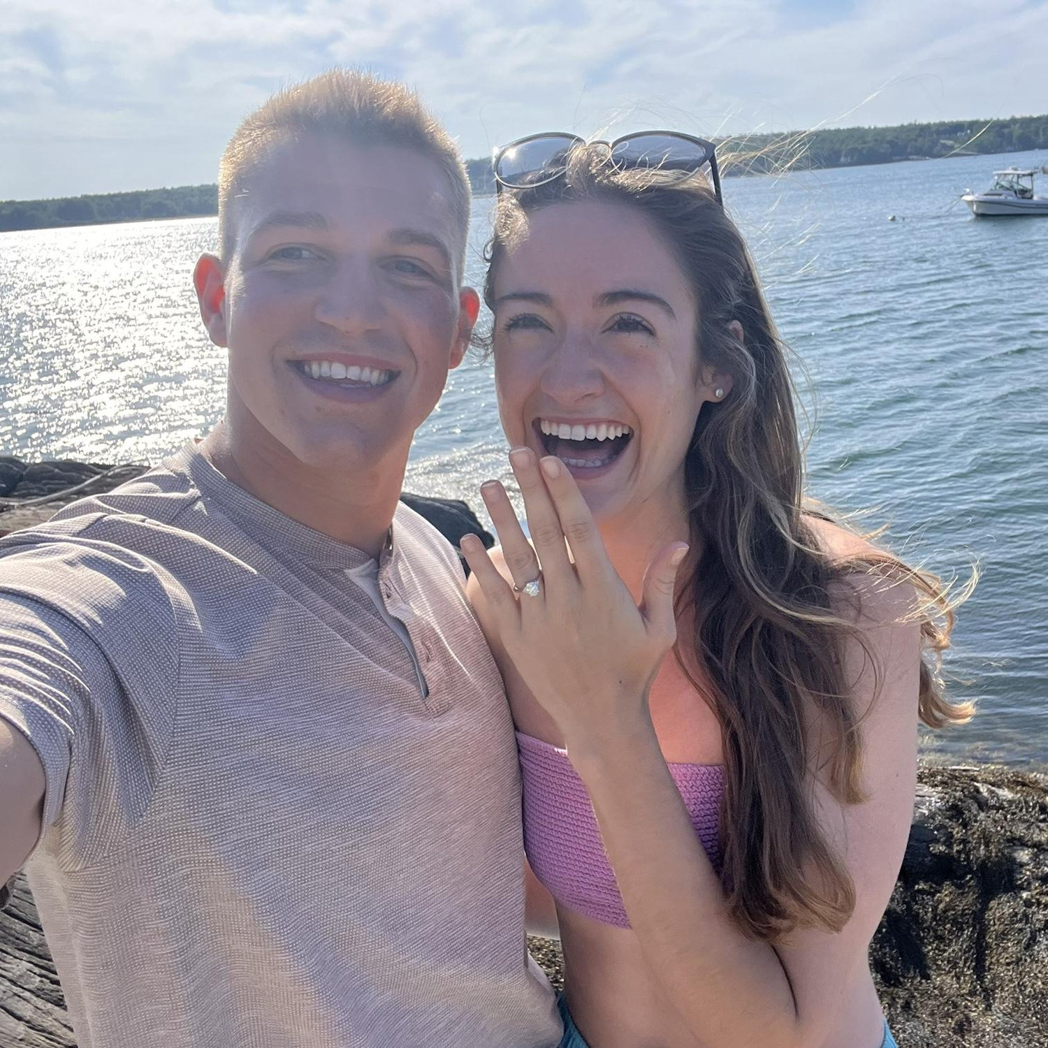 Engaged on Bangs Island off the coast of Maine!