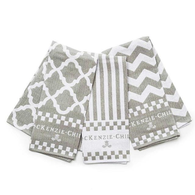 MACKENZIE-CHILDS Zig Zag Dish Towels - Sterling - Set of 3