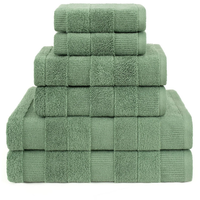 American Soft Linen Sense Collection 100% Micro Cotton Premium 6 Piece Towel Set, 600 GSM Ultra Soft and Plush Towels for Bathroom