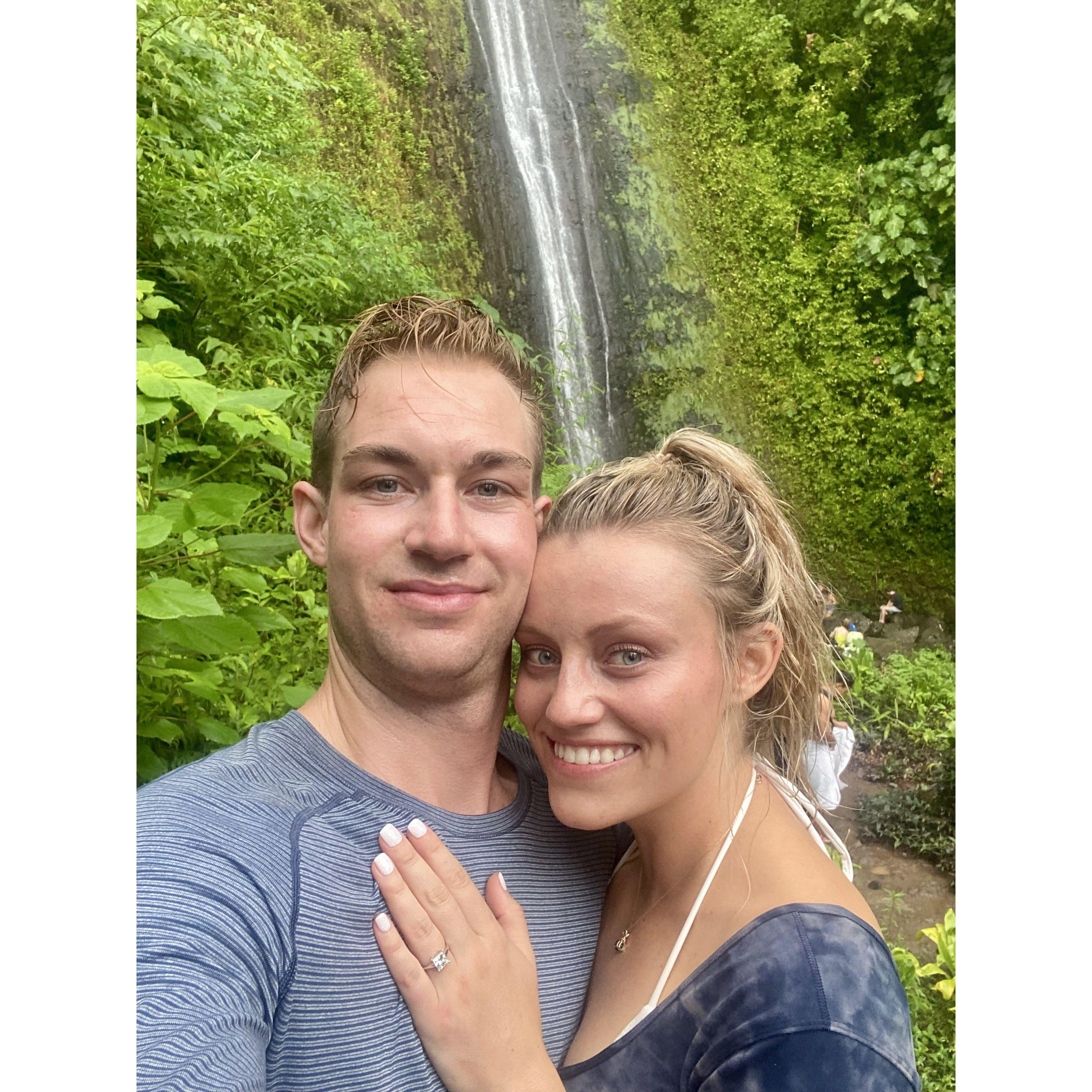 the muddy waterfall hike on Oahu where Parker proposed - September 2021