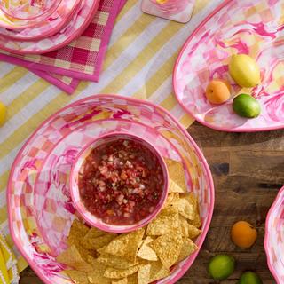 Check Melamine Large Platter