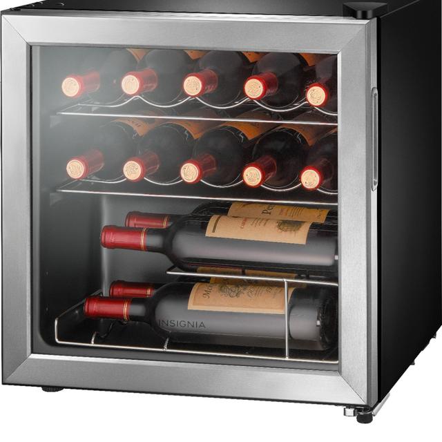 Insignia™ - 14-Bottle Wine Cooler - Stainless steel