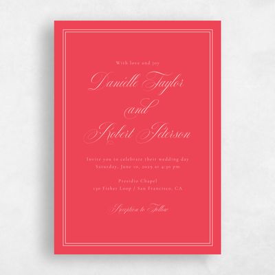 Crimson, Red Wedding Invitation - Sydney Classic