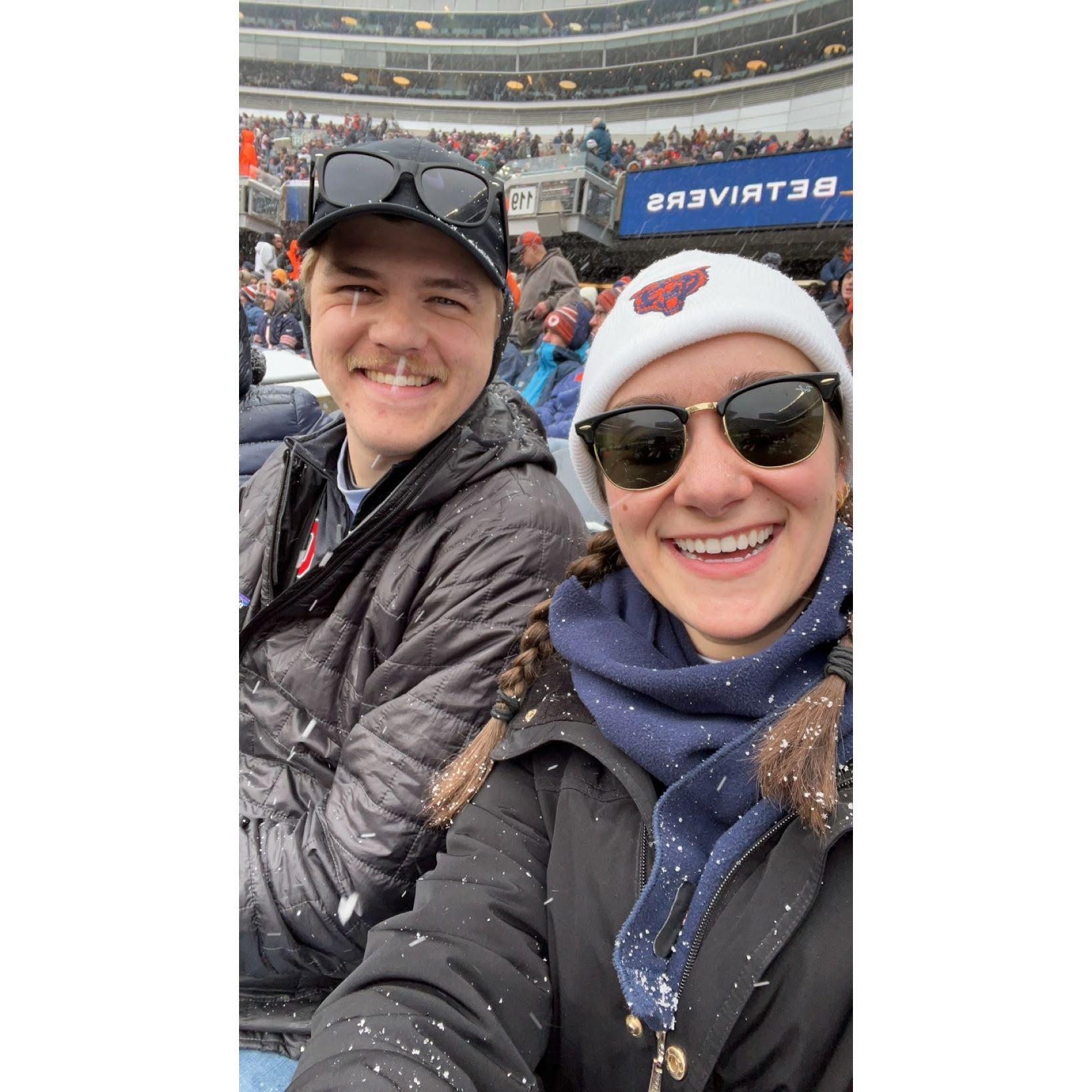 December 31, 2023 - We attended a New Years Eve Bears football game in the snow (Go Justin Fields!)