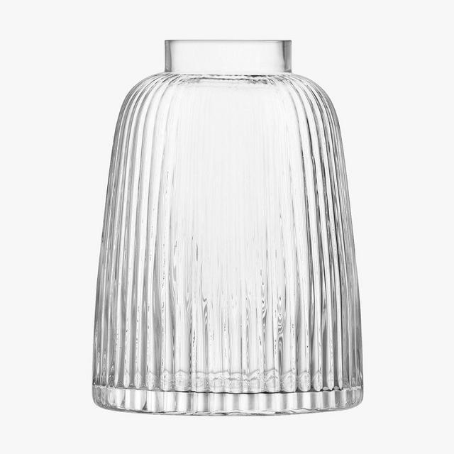 Pilar Handcrafted Glass Vase, Clear, 10"H