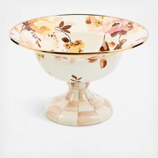 Wild Rose White Stainless Steel Compote