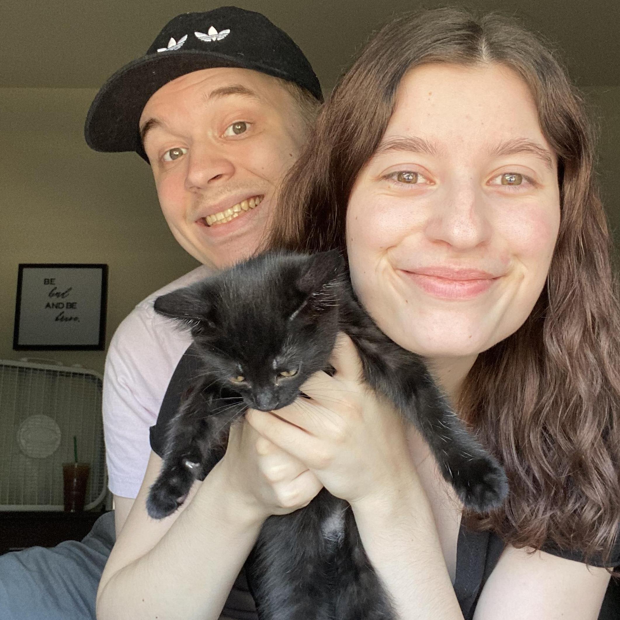 One of our 3 cat babies the day we adopted him!