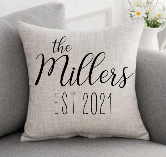 Last Name Decorative Pillow Cover