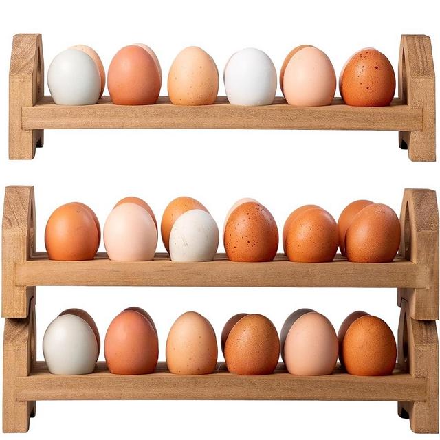 Farmhouse Stackable Wood Egg Holder l Egg Storage l Fresh Egg Storage l Wooden Egg Holder l Wooden Egg Rack l Wood Egg Carton l Egg Tray (3)