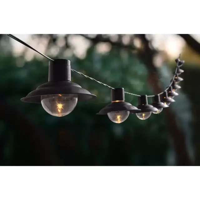 Bee & Willow™ Home Solar 10-Count Metal String Lights in Black