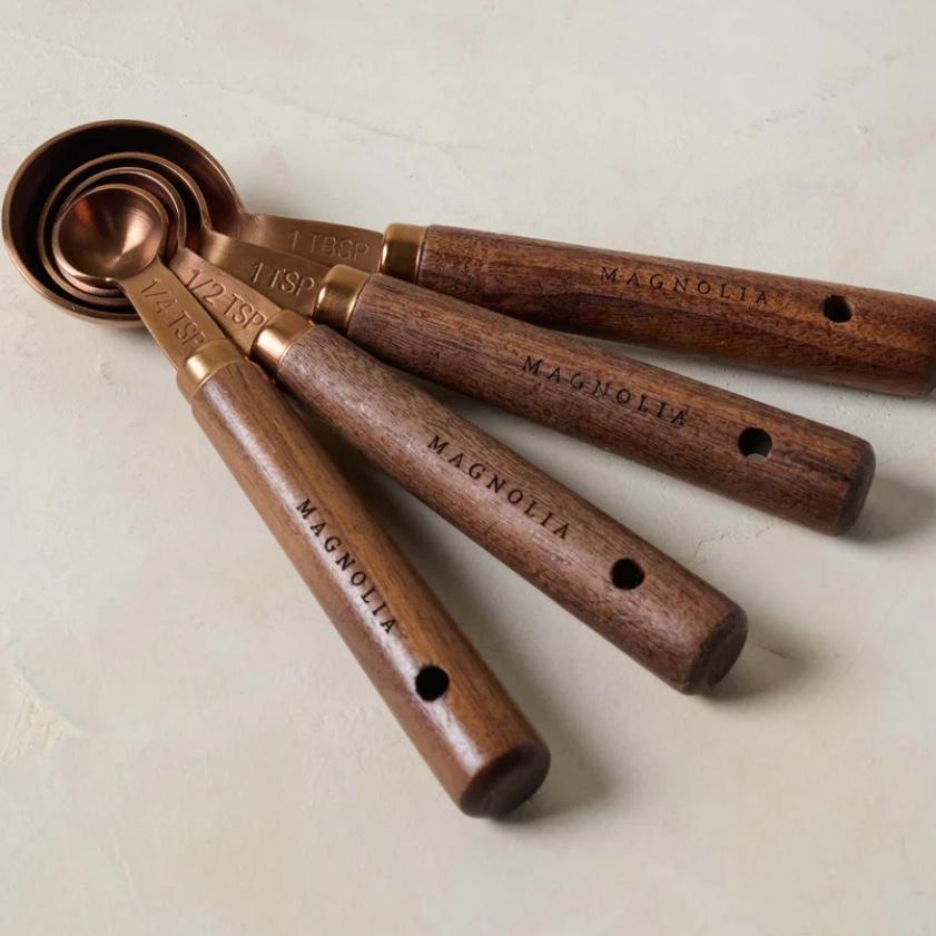Walnut and Copper Measuring Spoons