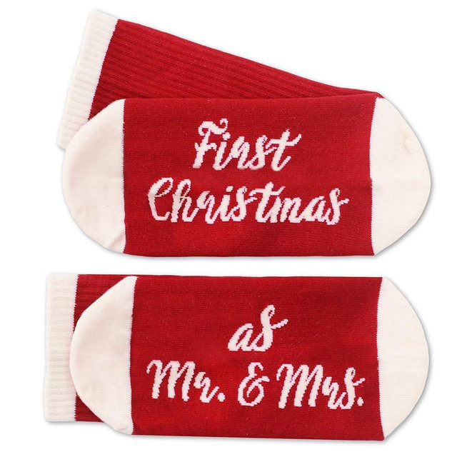 EJGFS First Christmas as Mr. & Mrs.-Romantic Novelty Socks for Newlyweds Christmas Gift for First Married Xmas.