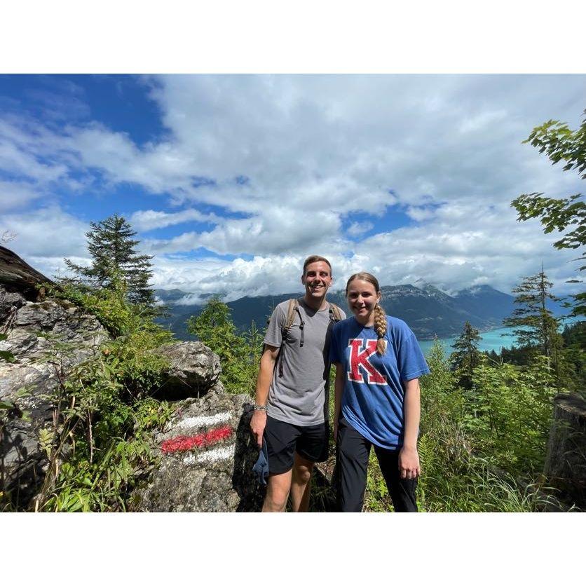 The top of a very steep hike in Switzerland.
