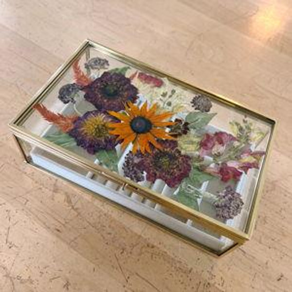 Pressed Flower Jewelry Box (Wedding Bouquet)