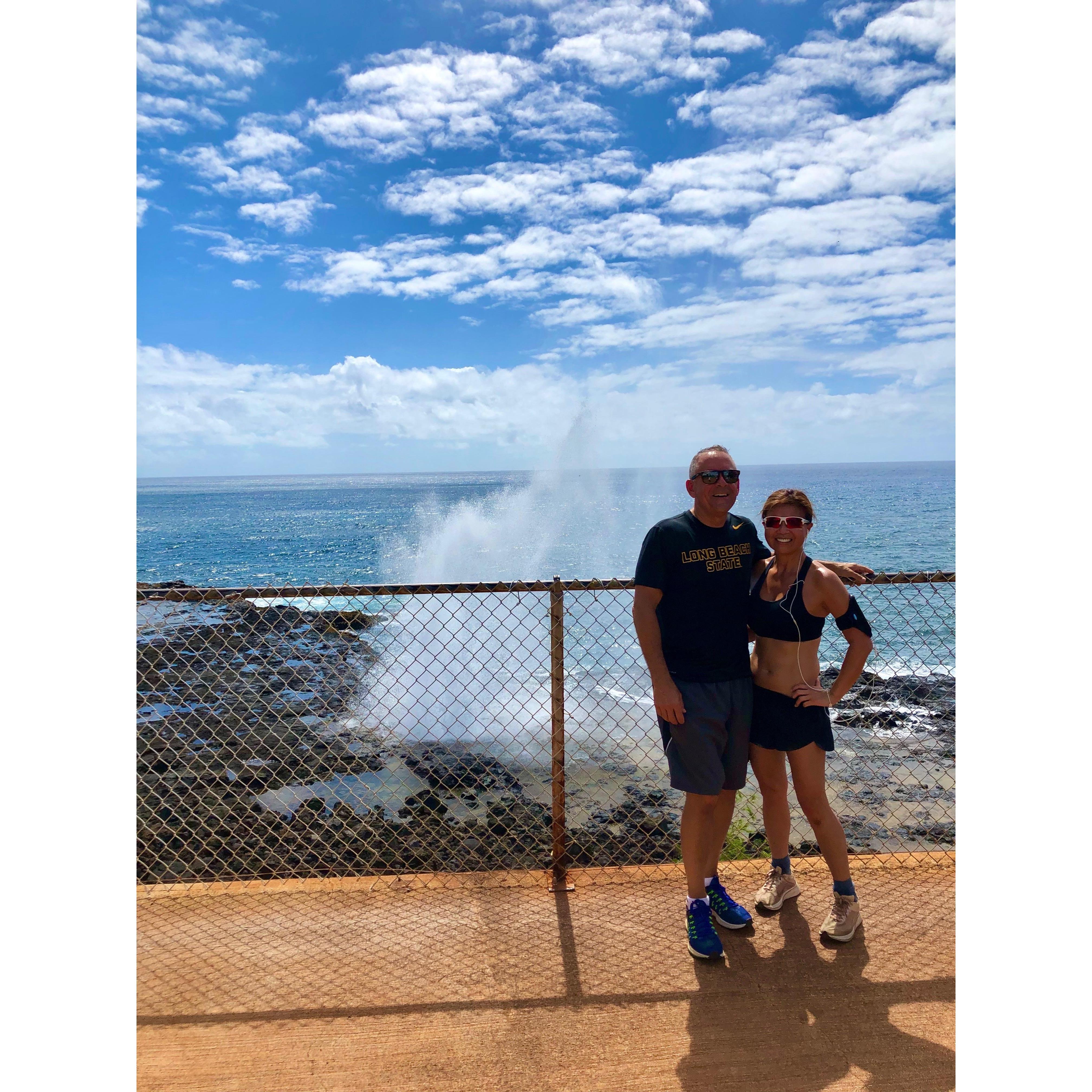 Running along Poipu Beach - Kauai