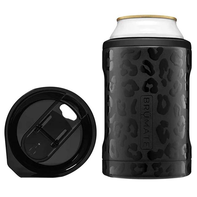 BruMate Hopsulater Duo 2-In-1 Can Cooler Tumbler Onyx Leopard