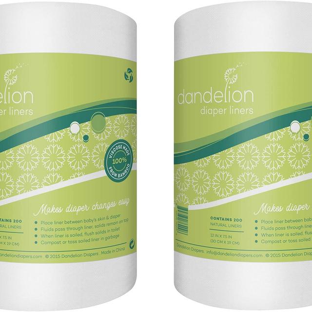 Wegreeco 100% Bamboo Unscented Diaper Liners,Fragance Free and Chlorine Free - 100 Sheets Per Roll ( 1 Roll, Bamboo)