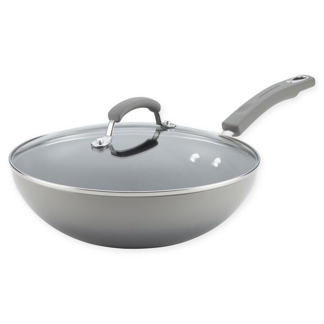 Rachael Ray™ Classic Brights 11-Inch Nonstick Covered Stir Fry Pan in Sea Salt Grey