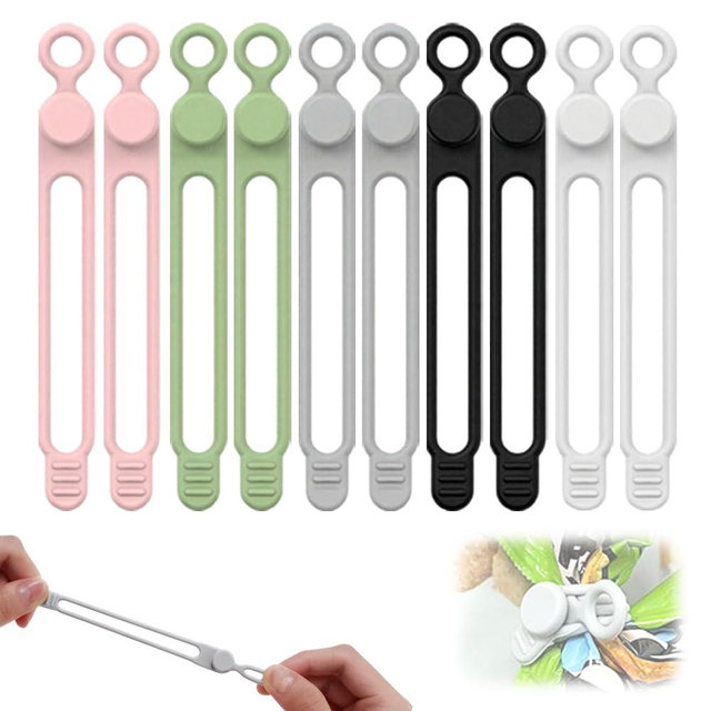 Cord Cable Organizer,2026 Upgrade Silicone Cable Ties,Cable Management Headphone Organizers,Reusable Cord Management Wire Organizers for Cords,Home Office Travel Gadgets (Colorful-10PC)