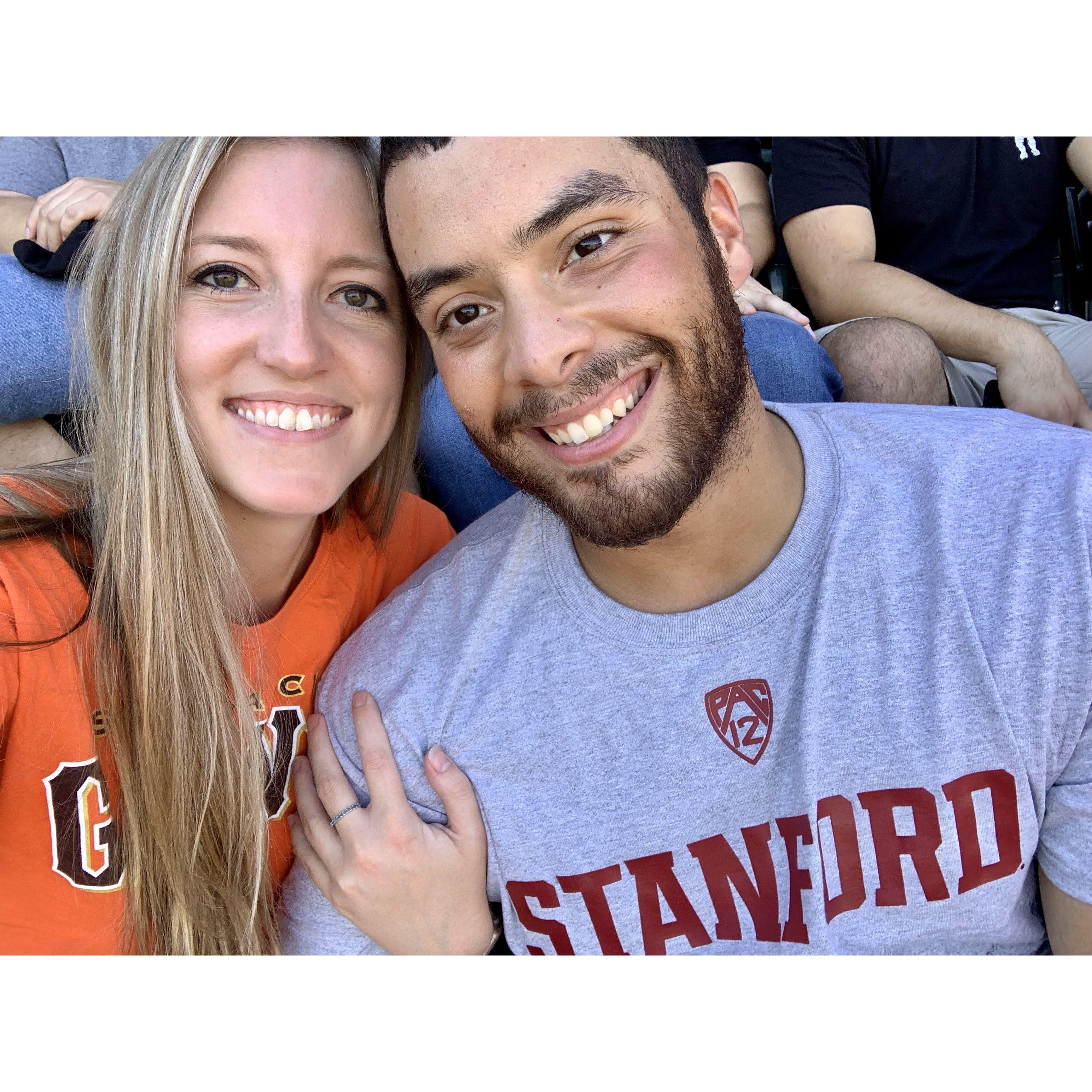Our first official date and picture of us. A baseball game of course