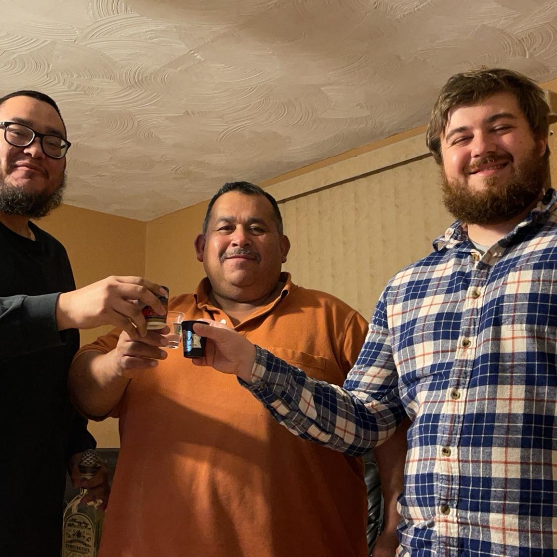 Telling Gloria's family about our engagement.