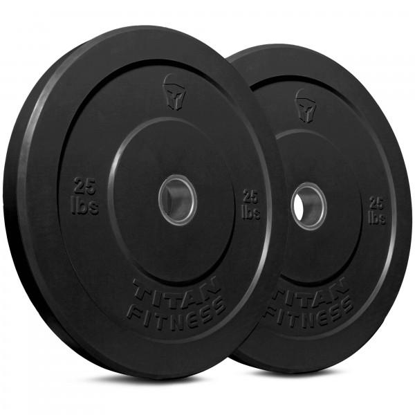 25lb Olympic Rubber Bumper Plate Black (Pair)
