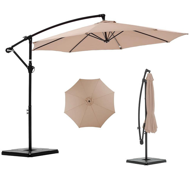NEWBULIG 10FT Patio Umbrella, Offset Cantilever Outdoor Patio Table Umbrella, UV Protection, Fade Resistant Fabric, Easy Tilt Adjustment for Pool, Deck, Garden, Backyard