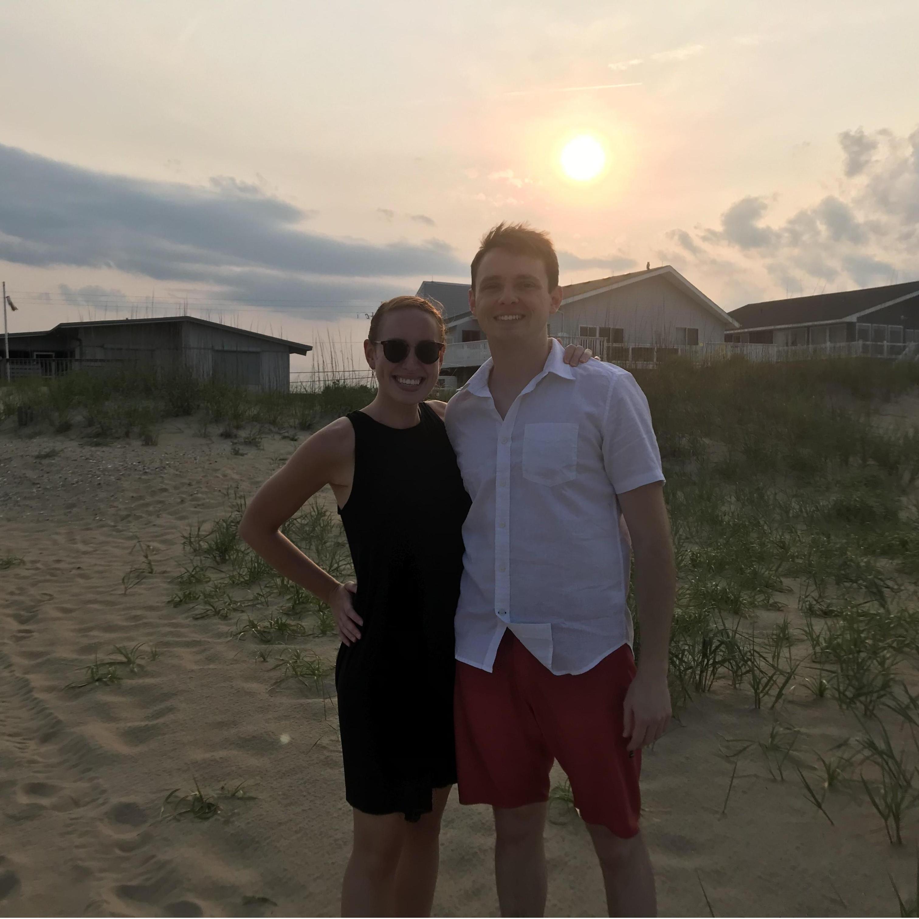 Our first sunset walk on the beach