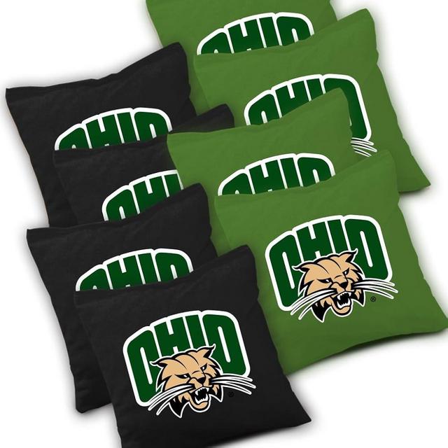 Buckeye Nation Sales Ohio Bobcats Cornhole Bags Set of 8 Officially Licensed ACA Regulation Baggo Bean Bags ~ Made in The USA