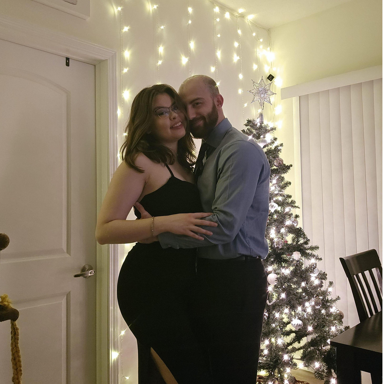 celebrating a "Christmas Ball" party of two