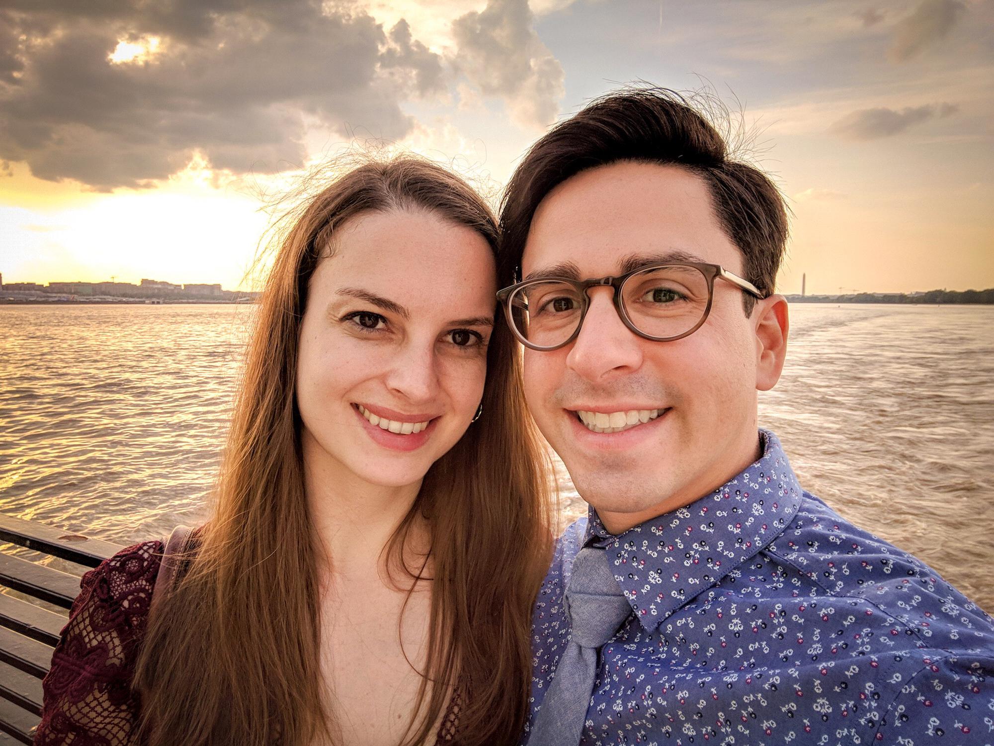 Us celebrating our first year anniversary of dating in Washington DC.