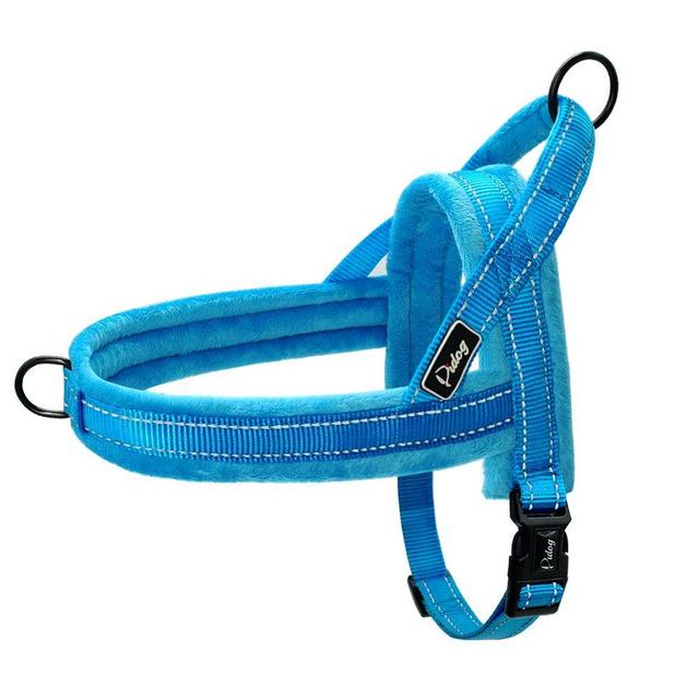 Didog Soft Flannel Padded Dog Vest Harness, Escape Proof/Quick Fit Reflective Dog Strap Harness,Easy for Walking Training