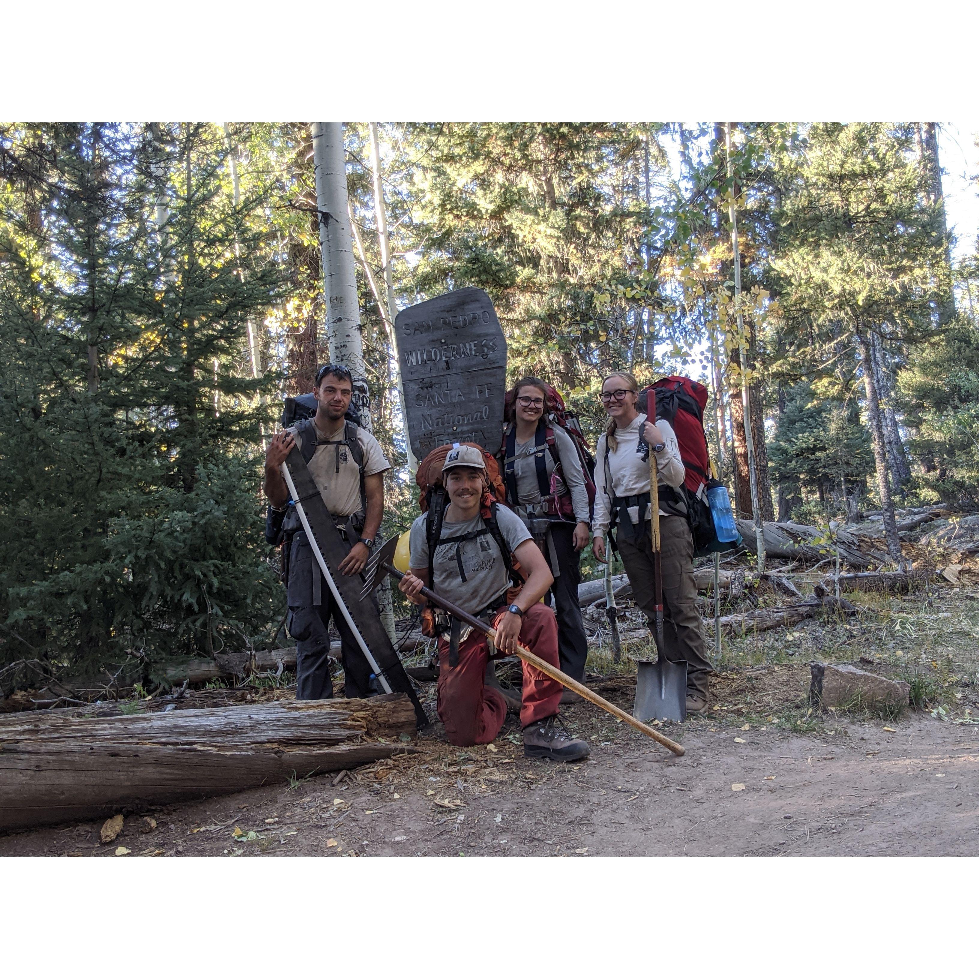 on hitch with our crew in the San Pedro Wilderness in New Mexico