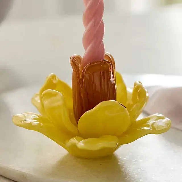 Glass Bloom Taper Holder